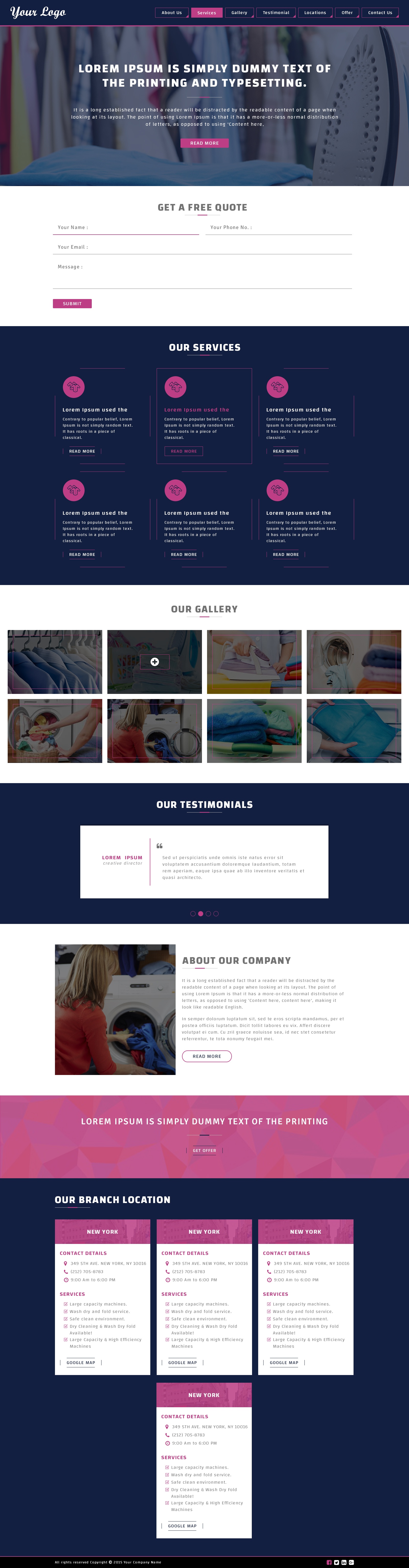 Free Websites for Laundry Business Laundromat Business Website Templates